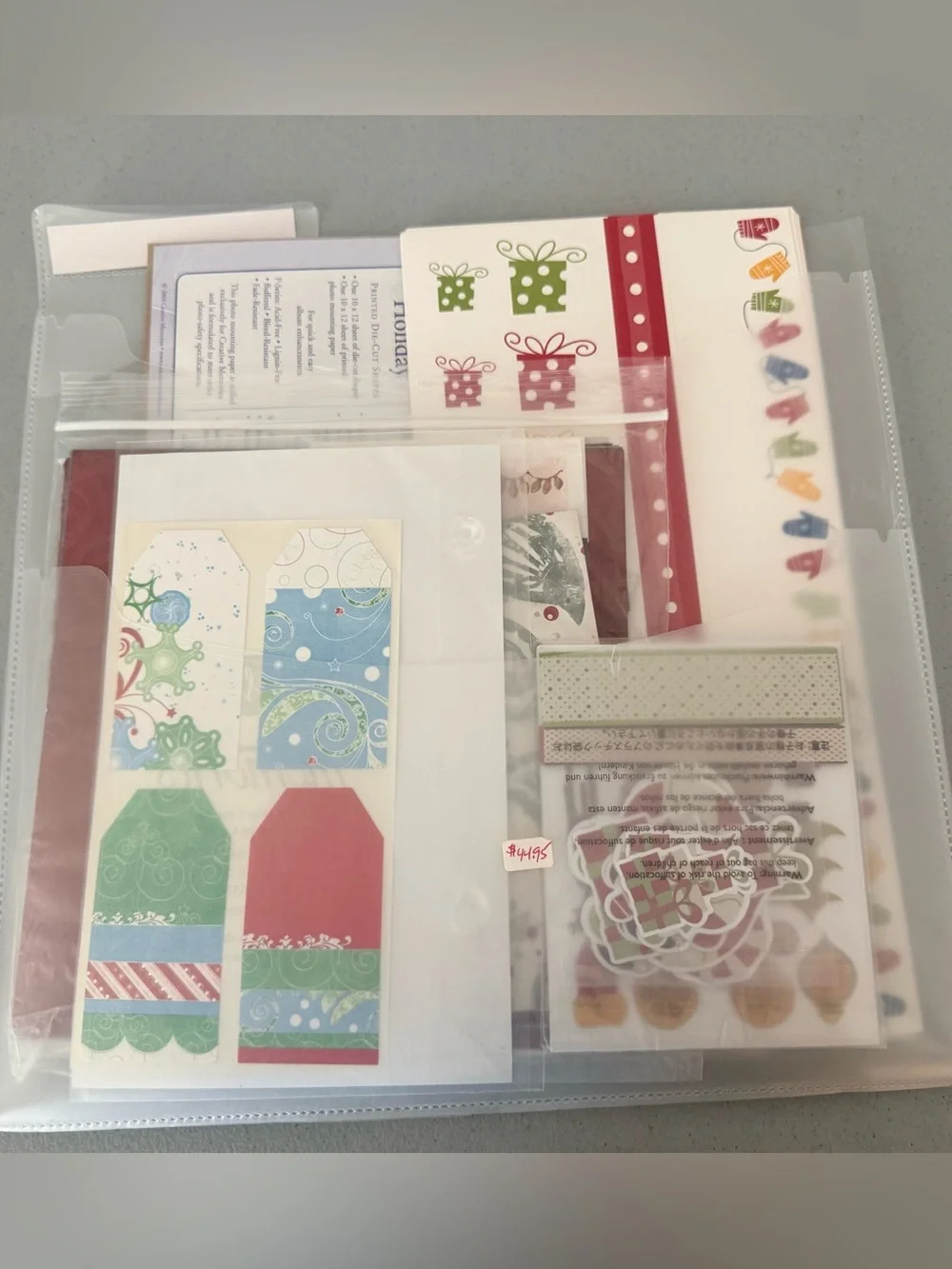 Assortment of Creative Memories Holiday Sticker & Paper Set - Red Green Blue
